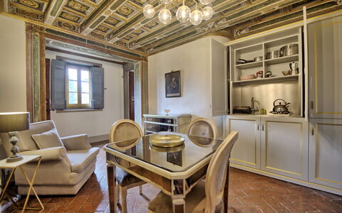 Feriebolig Cappella: Frokostlokale, Køkken, Stue