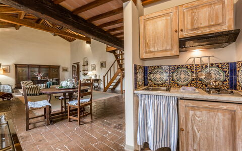 Feriebolig Teatro: Frokostlokale, Køkken, Stue