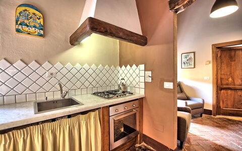 Feriebolig Montegufoni 19b: Frokostlokale, Køkken, Stue