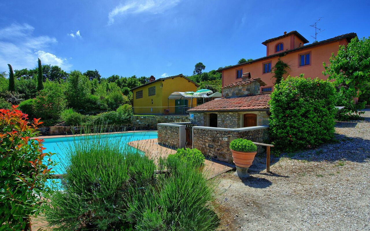 Casa Scopeti: Have, pool, Udvendige