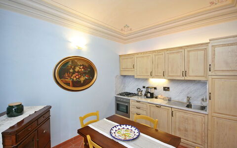 Feriebolig Dante 2: Frokostlokale, Køkken, Stue