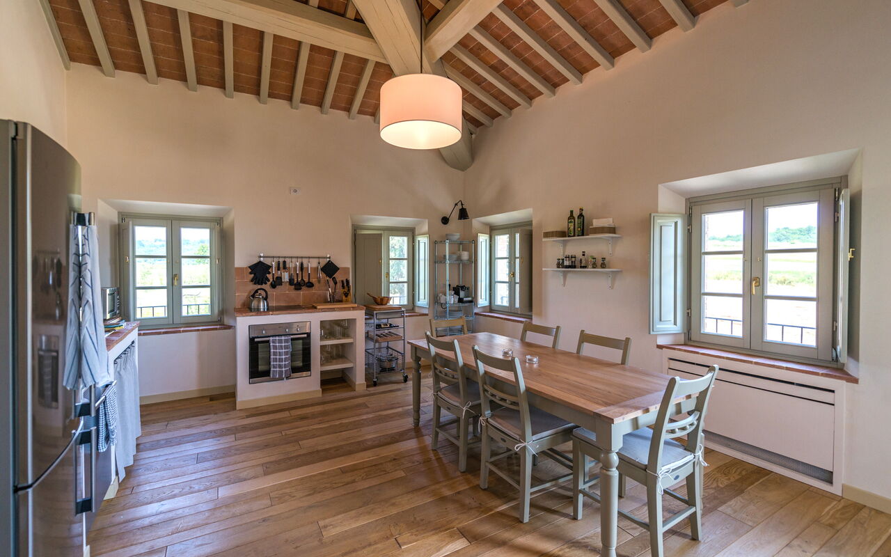 Feriebolig La Valle 3 Castelfalfi: Frokostlokale, Køkken, Stue