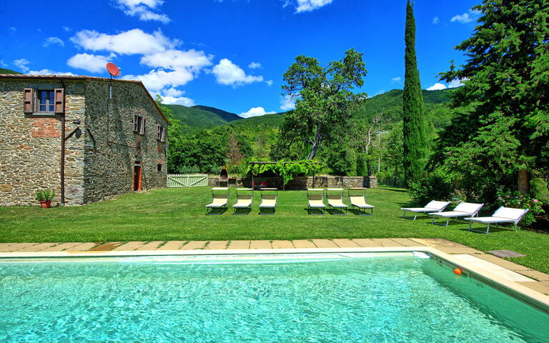 Villa Poggiolino: Have, pool, Udendørs