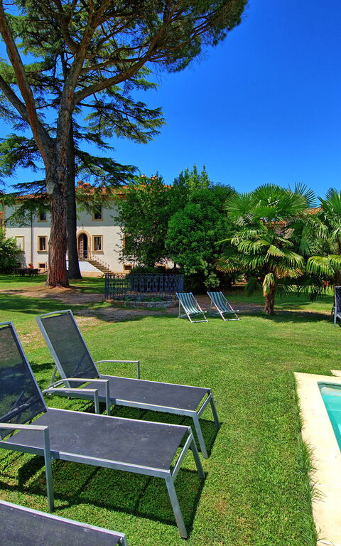 Villa Capolona: Have, pool, Udendørs