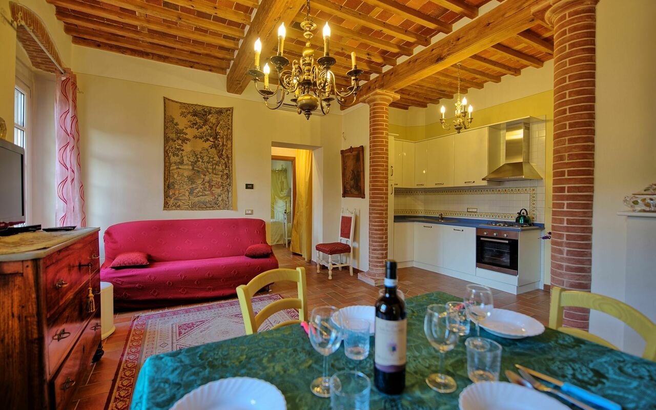 Feriebolig Flavia 5: Frokostlokale, Køkken, Stue