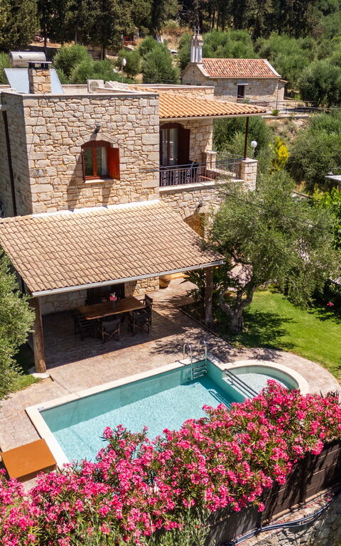 Villa Nipos: Have, pool, Udendørs