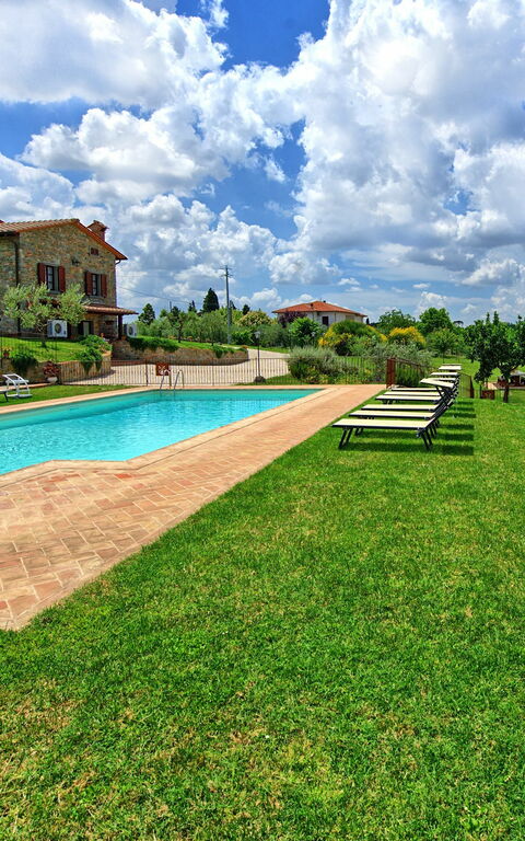 Villa Farneta: Have, pool, Udvendige