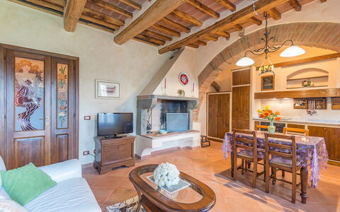 Feriebolig Smeraldo: Frokostlokale, Køkken, Stue