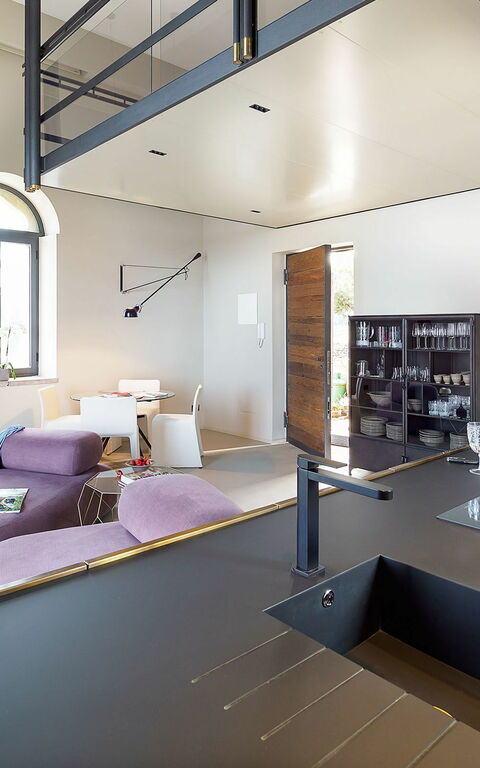 Torre Isola Bella: Frokostlokale, Køkken, Stue