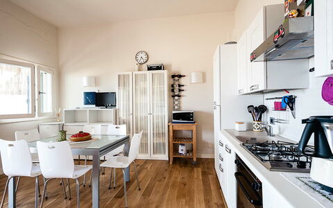 Feriebolig Vela: Frokostlokale, Køkken, Stue