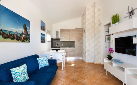 Feriebolig Calantha: Frokostlokale, Køkken, Stue