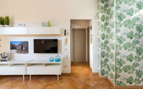 Feriebolig Kalika: Frokostlokale, Køkken, Stue