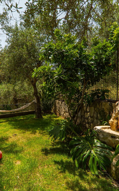 Villa Eftychia: Have, Udendørs