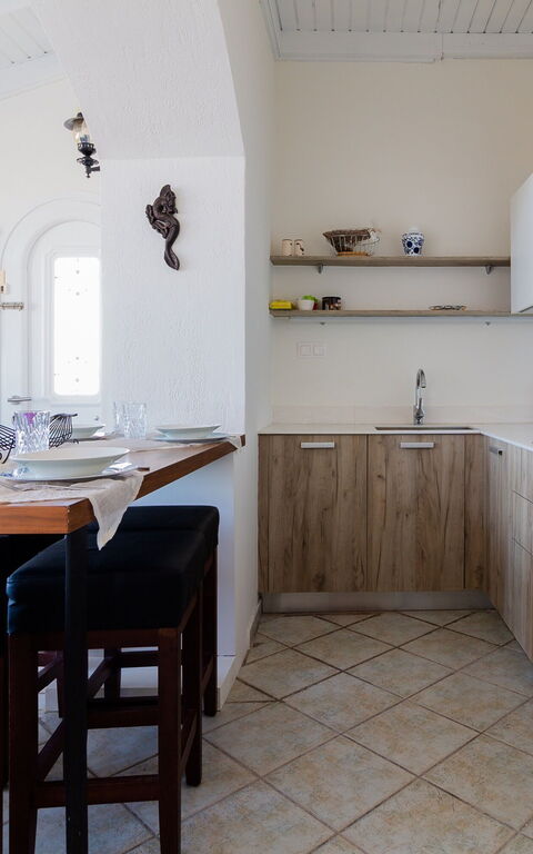 Beach Villa Athanasia: Frokostlokale, Køkken, Stue