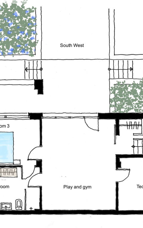 Villa Bluewhite: Planimetri