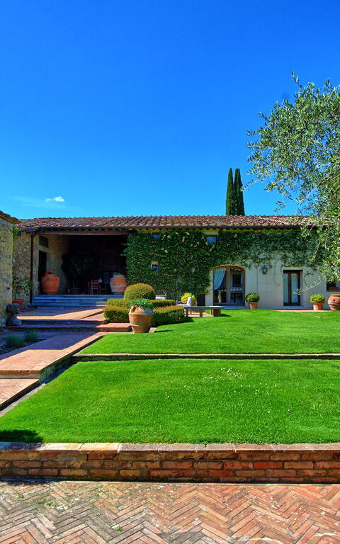 Villa Paneretta: Have, Sommer, Udvendige