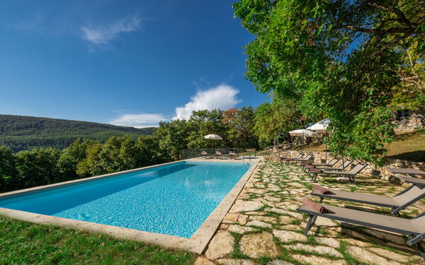 Villa Lucarella: Have, pool, Udendørs