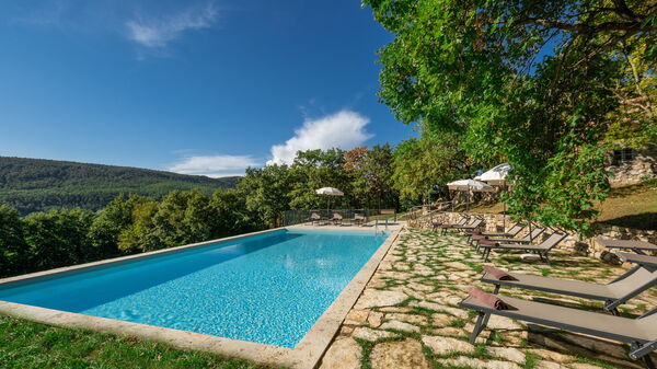 Villa Lucarella: Have, pool, Udendørs