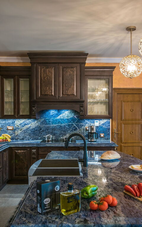 Villa Kalliste: Frokostlokale, Køkken