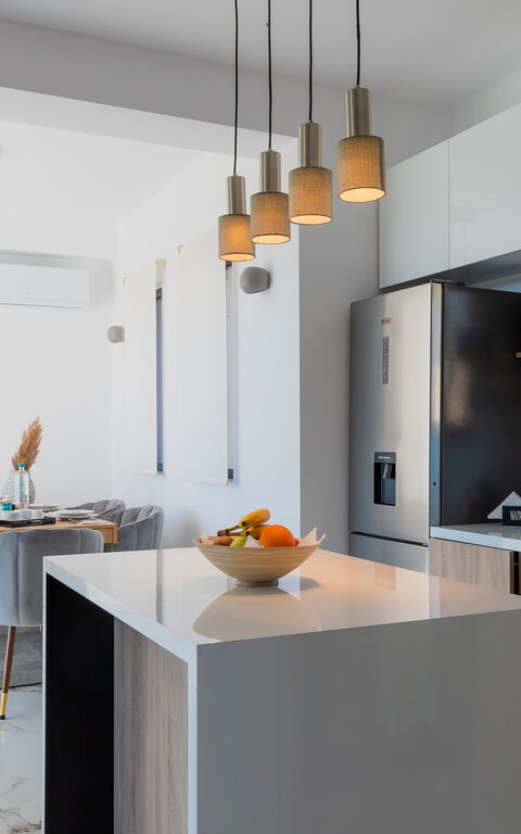 Villa Olivum: Køkken, Stue