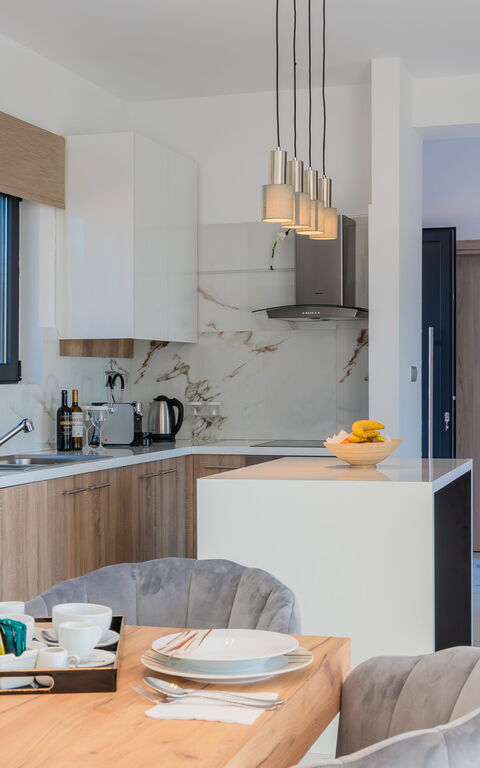 Villa Olivum: Køkken, Stue