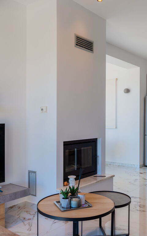 Villa Olivum: Køkken, Stue