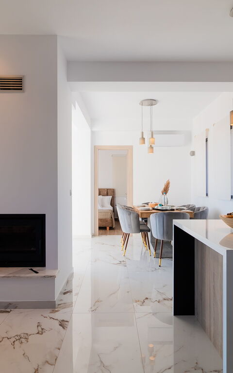 Villa Olivum: Køkken, Stue