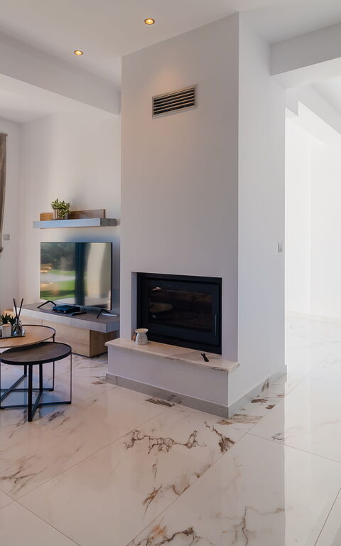 Villa Olivum: Køkken, Stue