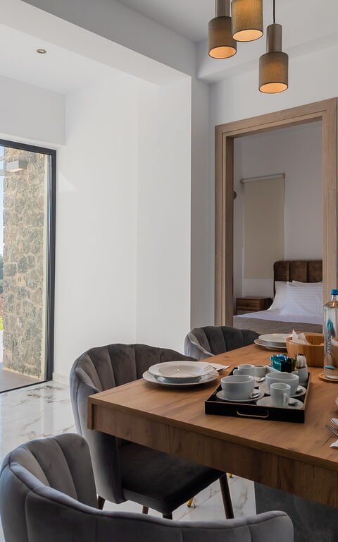 Villa Olivum: Køkken, Stue