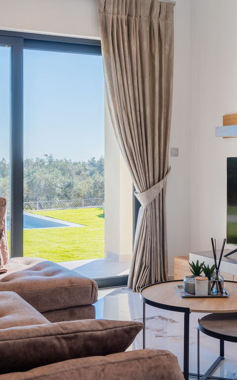 Villa Olivum: Køkken, Stue