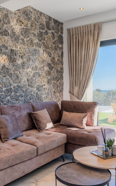 Villa Olivum: Køkken, Stue