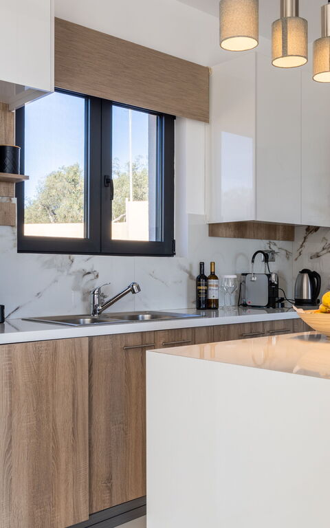 Villa Olivum: Køkken, Stue