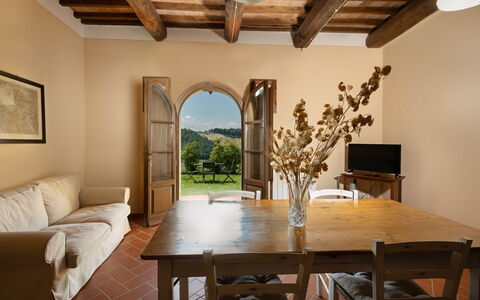 Feriebolig Pesa: Køkken, Stue