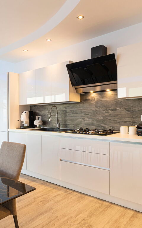 Villa Domizia: Frokostlokale, Køkken