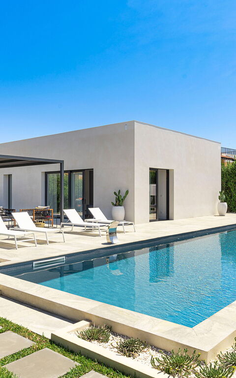 Villa Bonita: Have, pool, Udvendige