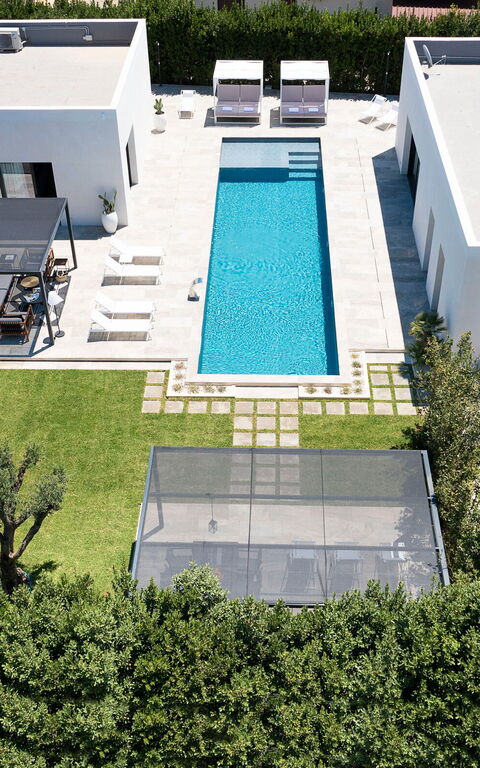 Villa Bonita: Have, pool, Udvendige