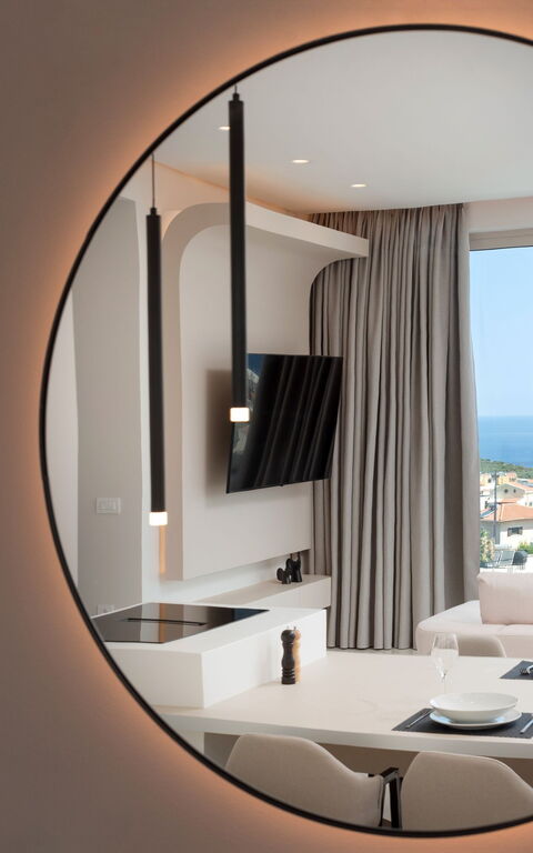 Seaview Lux: Køkken, Stue