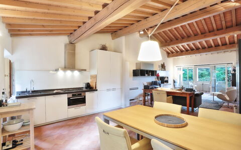 Feriebolig La Terrazza: Frokostlokale, Køkken