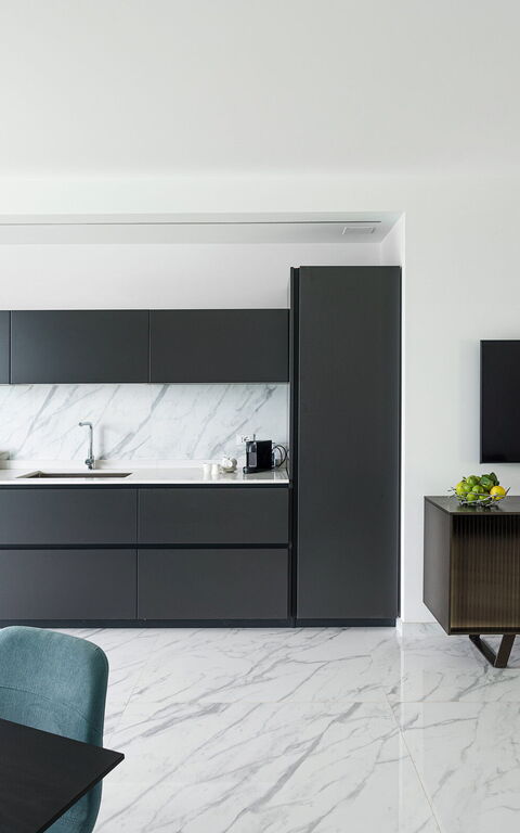 Villa Hermes: Køkken, Stue