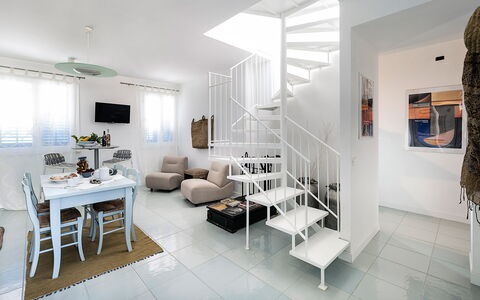 Feriebolig Delfino: Frokostlokale, Køkken, Stue