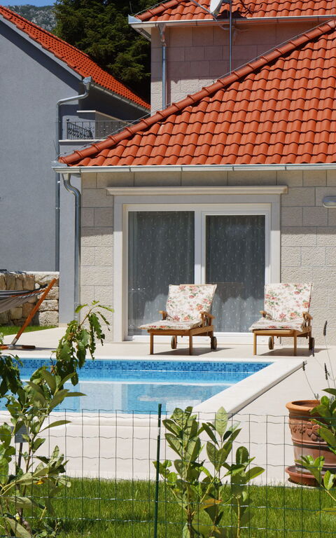 Villa Zupa: Have, pool, Udvendige