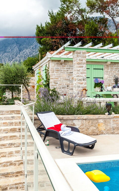 Villa Azurit: Altan / terrasse / gårdhave, pool, Udendørs, Udvendige