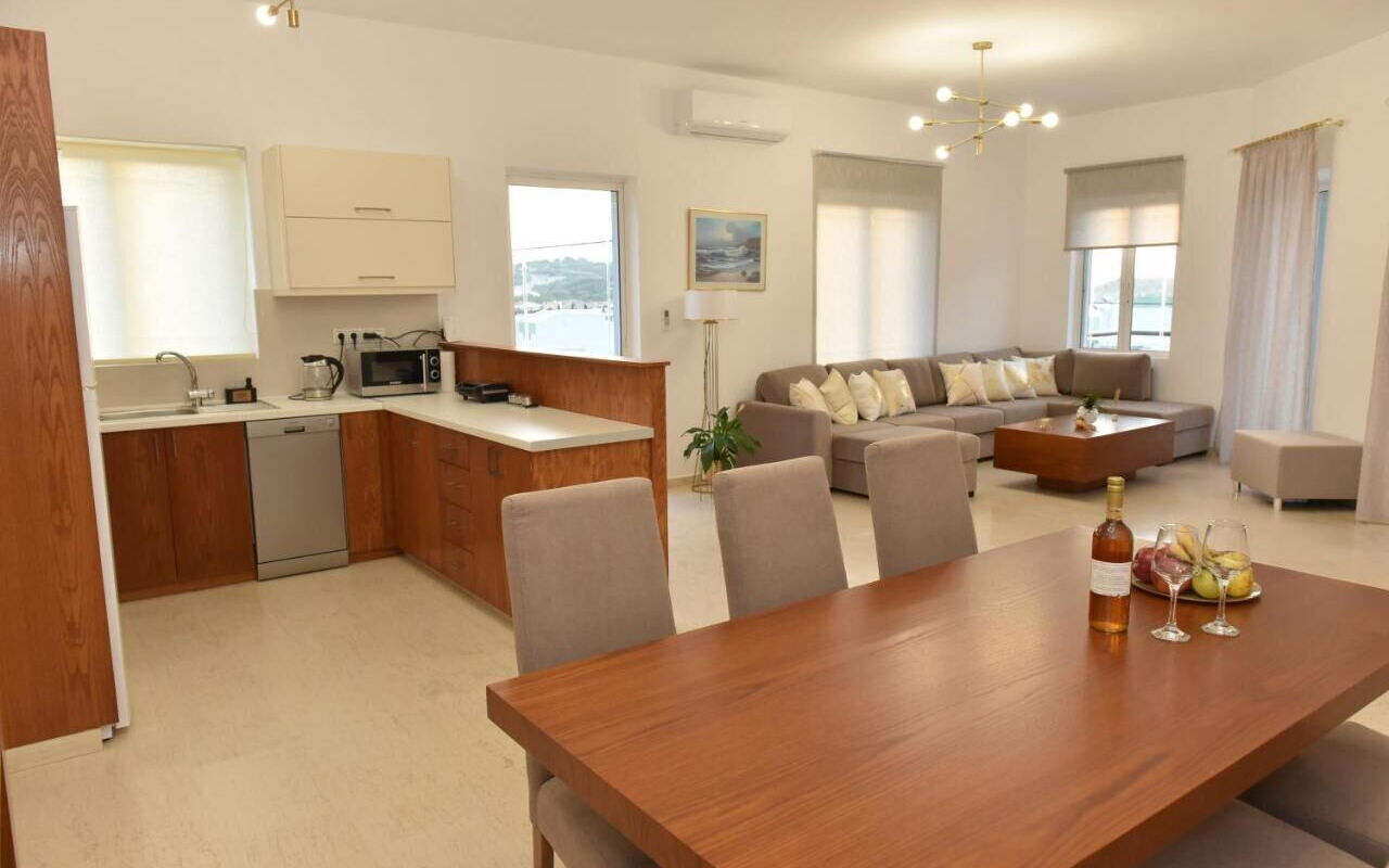 Feriebolig Christianna Apartments 1: Frokostlokale, Køkken, Stue