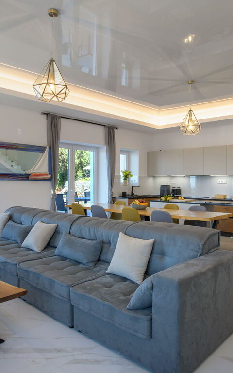 Villa Sunset: Køkken, Stue