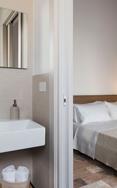 Villa Sike: Badeværelse, soveværelse