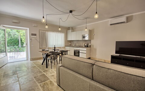 Feriebolig Borgo Ariano 4: Frokostlokale, Køkken, Stue