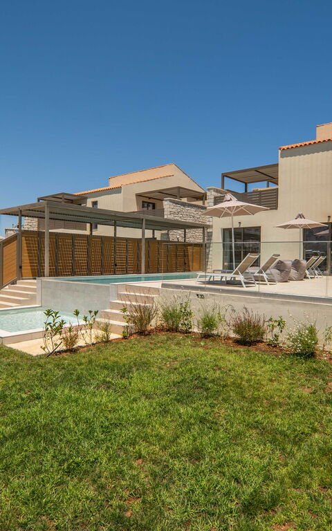 Villa Zen Chrysi: Have, pool, Udendørs, Udvendige