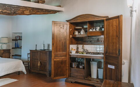 Feriebolig Loggetta: Køkken, soveværelse