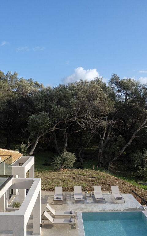 Villa Elais: pool, Udendørs