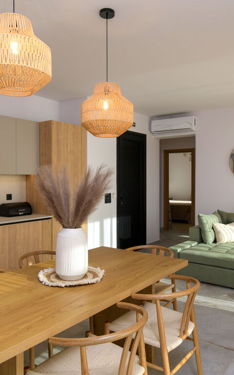 Villa Elais: Frokostlokale, Køkken, Stue